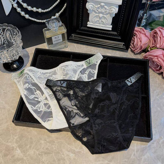 ZD Bow Lace Crystal Briefs