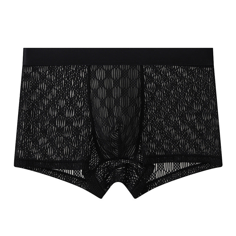 Water Wave Jacquard Wide Waist Mid-Rise Men's Boxer Briefs