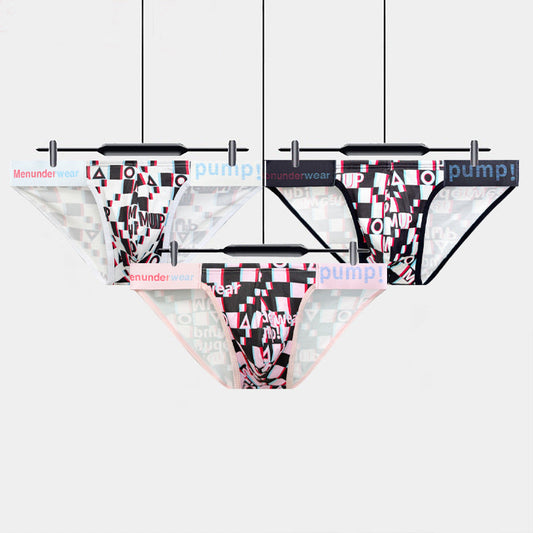 Plaid wide waistband soft briefs