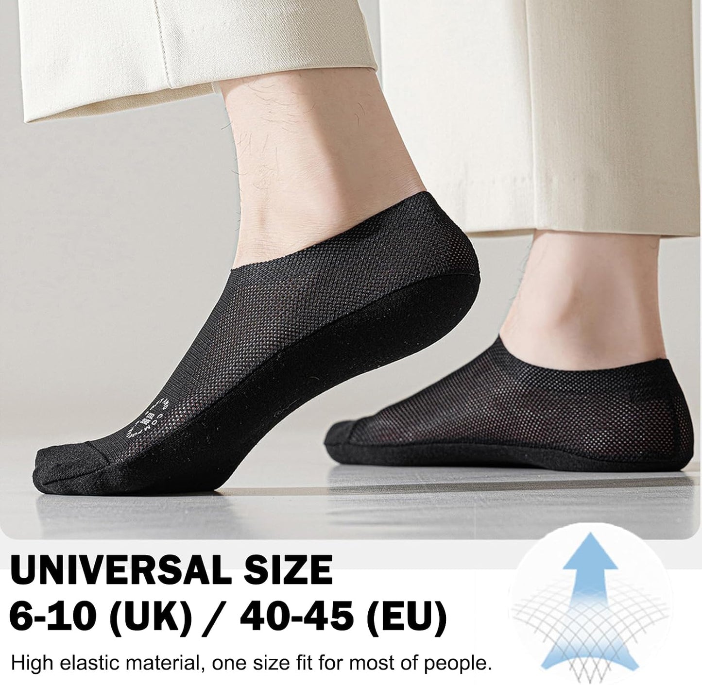 Men’s Mesh Ultra Breathable Ice Silk Invisible Socks