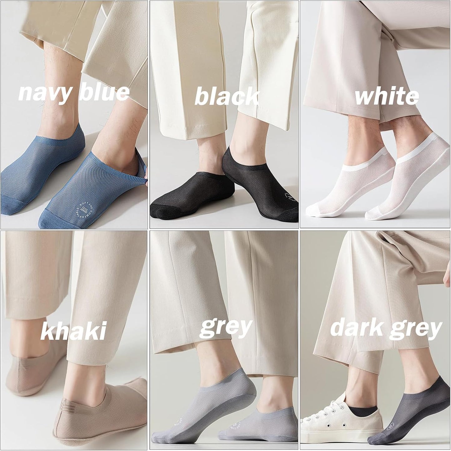 Men’s Mesh Ultra Breathable Ice Silk Invisible Socks