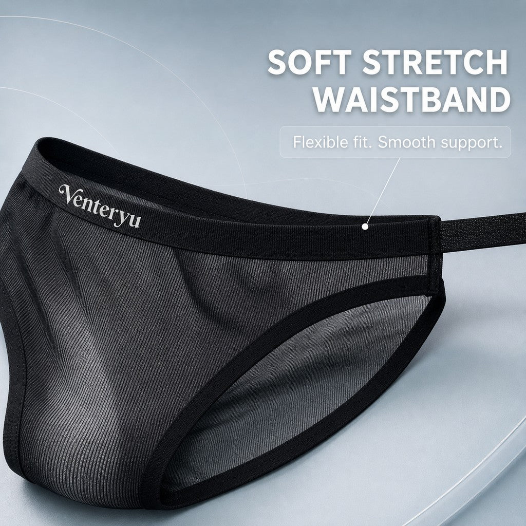 Thin Vertical Texture Stretch Breathable Low-Rise Men's Briefs