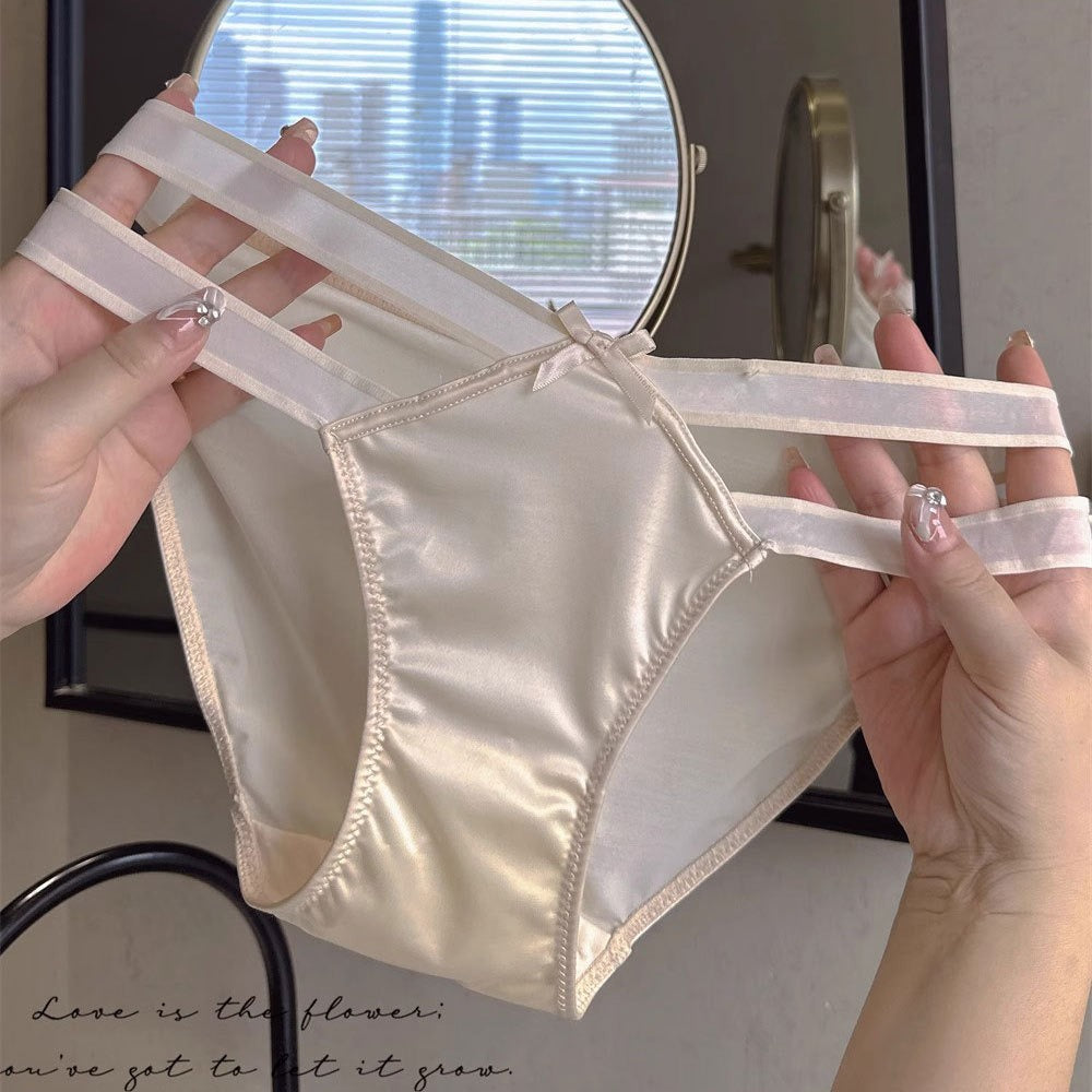 QS Bow Openwork Satin Briefs