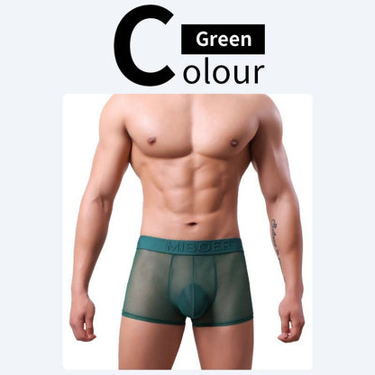 QS Sheer Ice Silk Sexy Boxer Briefs