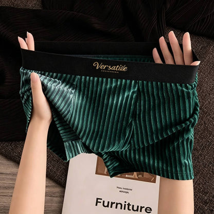 QS Glossy Striped Breathable Boxer Briefs