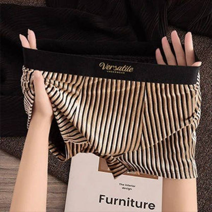 QS Glossy Striped Breathable Boxer Briefs