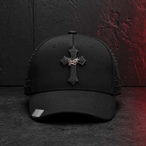 Black Thorn Cross Snapback Cap