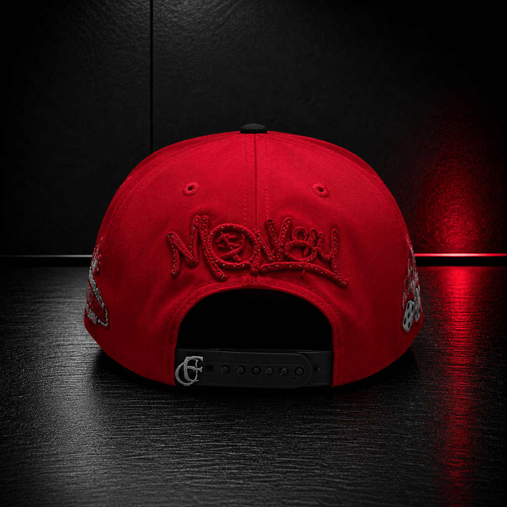 Red 777 Rhinestone Cap