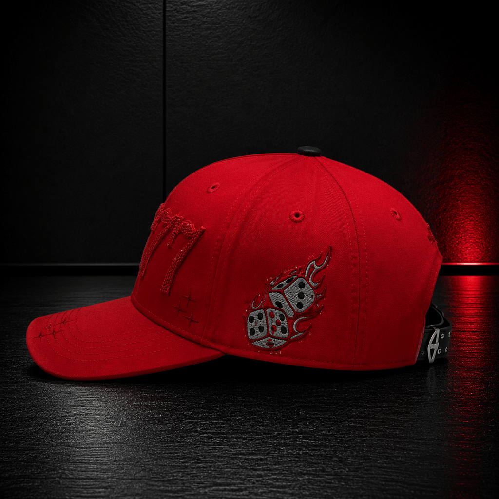 Red 777 Rhinestone Cap