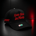 Black Red Statement Script Cap