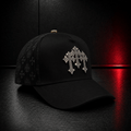 Black Gothic Cross Rhinestone Cap