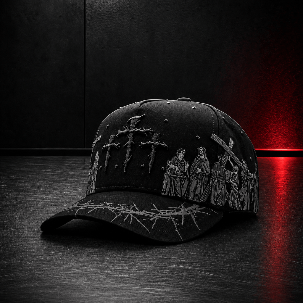 Black Calvary Embroidered Cap