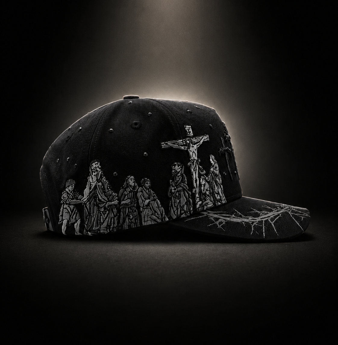 Black Calvary Embroidered Cap
