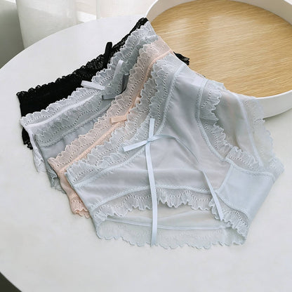 QS Semi-transparent Lace Trim Panties