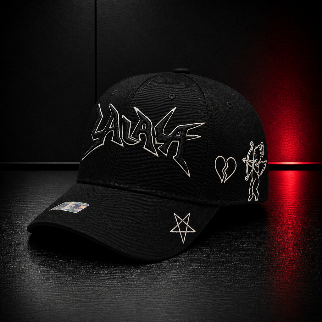 Black Gothic Cupid Heart Cap