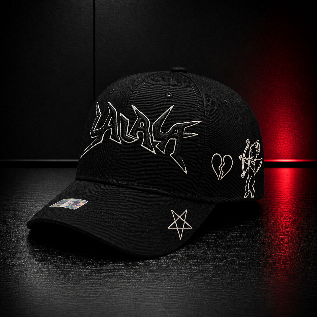 Black Gothic Cupid Heart Cap