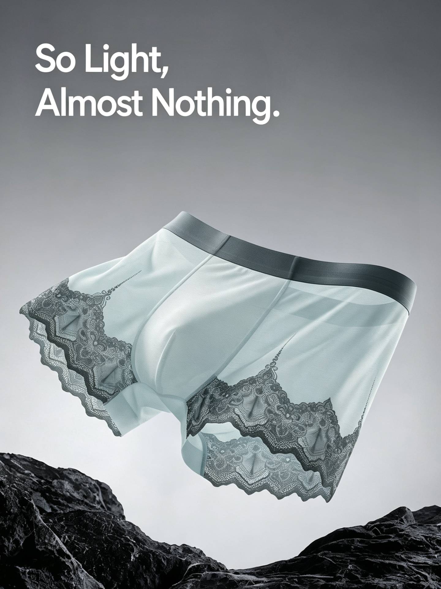QS Ultra-thin Mesh Lace Sexy Boxer Briefs