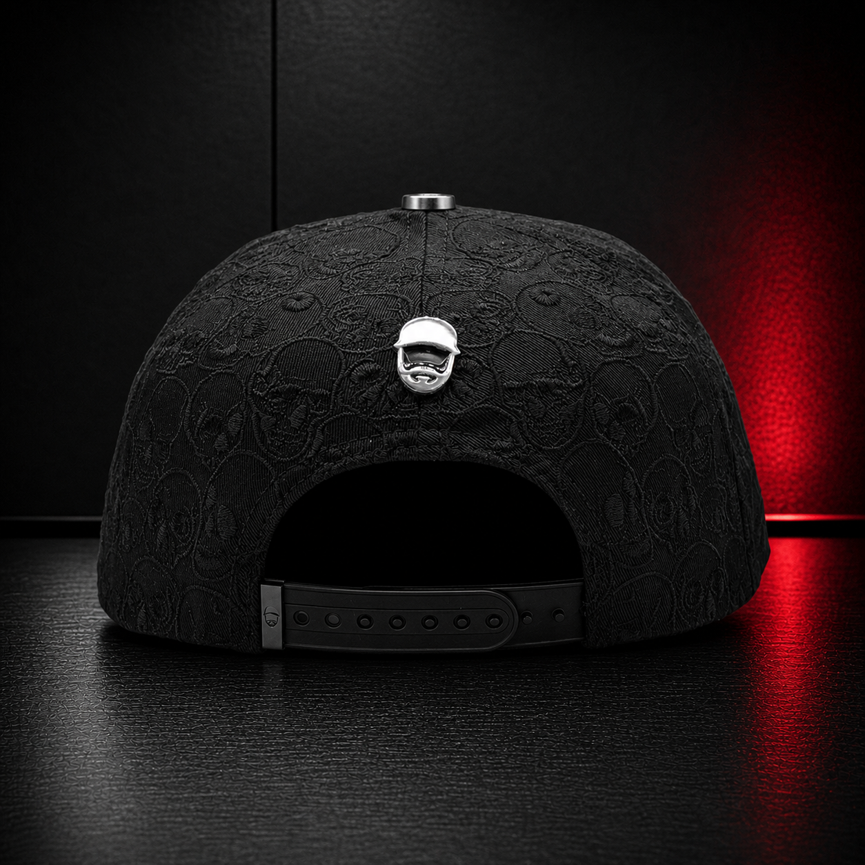 SKATE OR DIE Skull & Rose Black Snapback Hat
