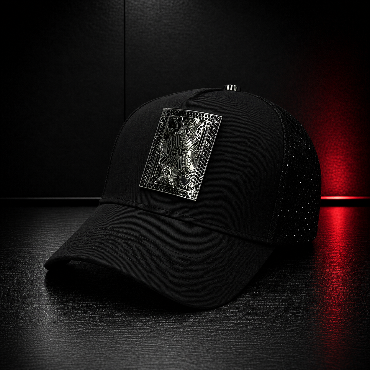 King Of Spades Embellished Black Baseball Cap