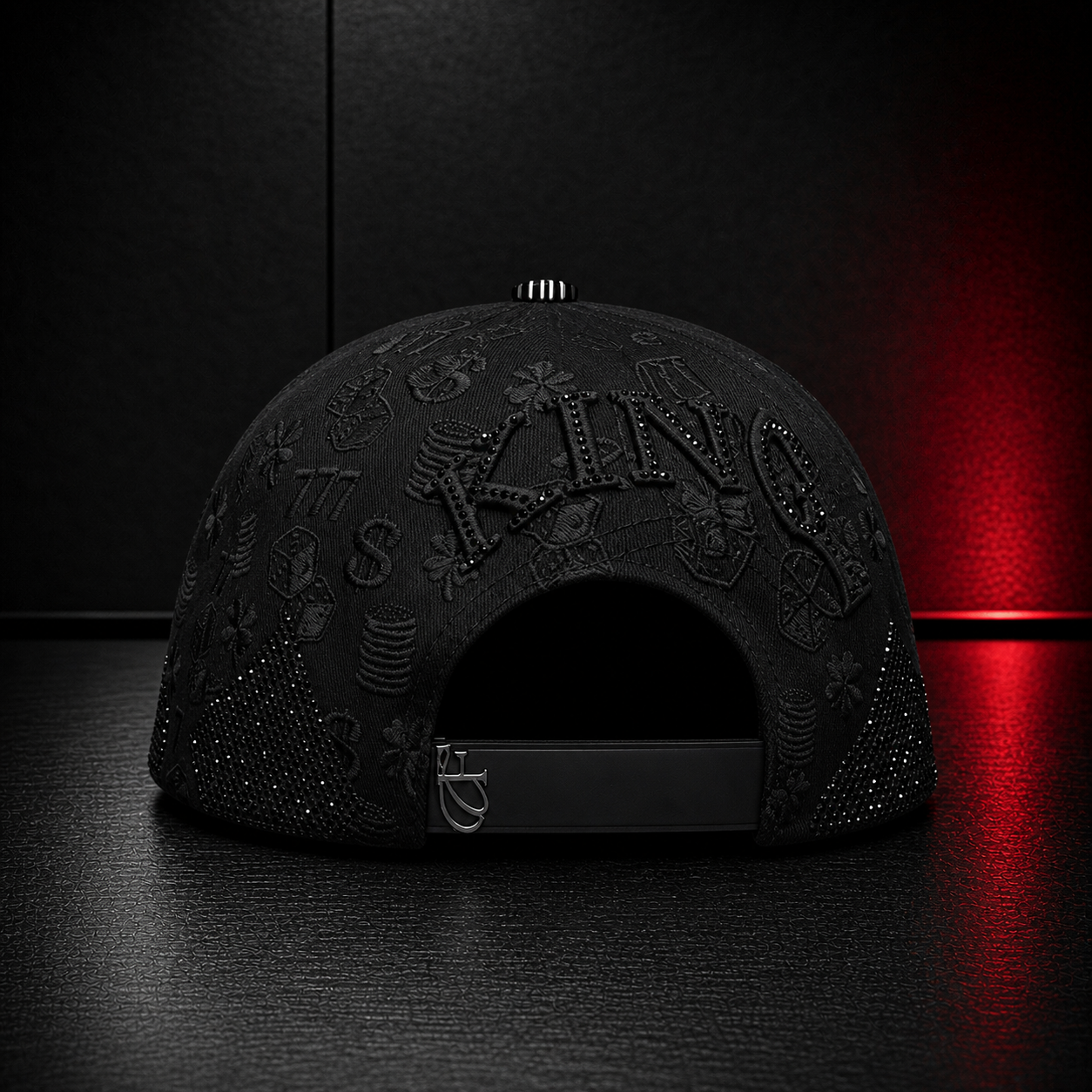 King Of Spades Embellished Black Baseball Cap