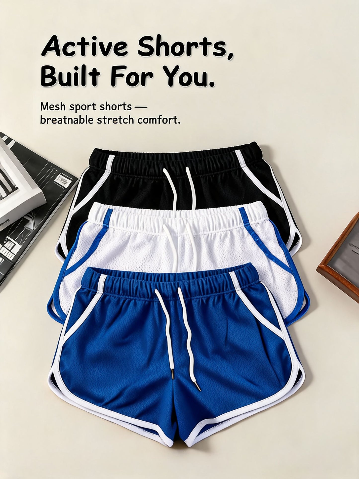 Breathable Mesh Athletic Shorts
