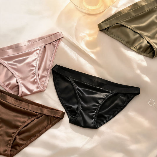 Satin Triangle Panties Bikini