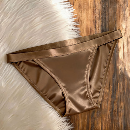 Satin Triangle Panties Bikini