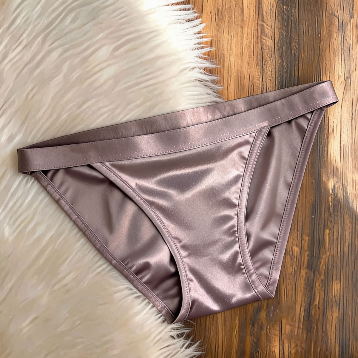 Satin Triangle Panties Bikini