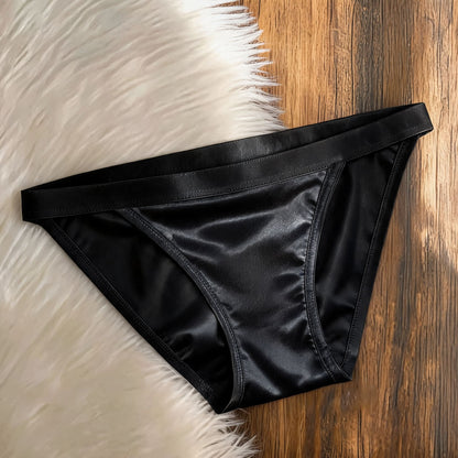 Satin Triangle Panties Bikini