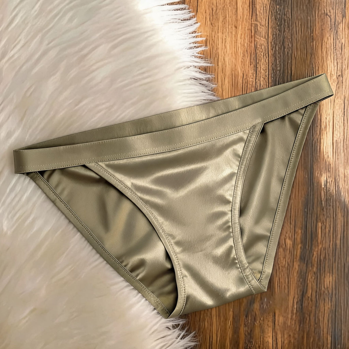Satin Triangle Panties Bikini