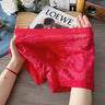 QS Semi-transparent Sexy Lace Boxer Briefs
