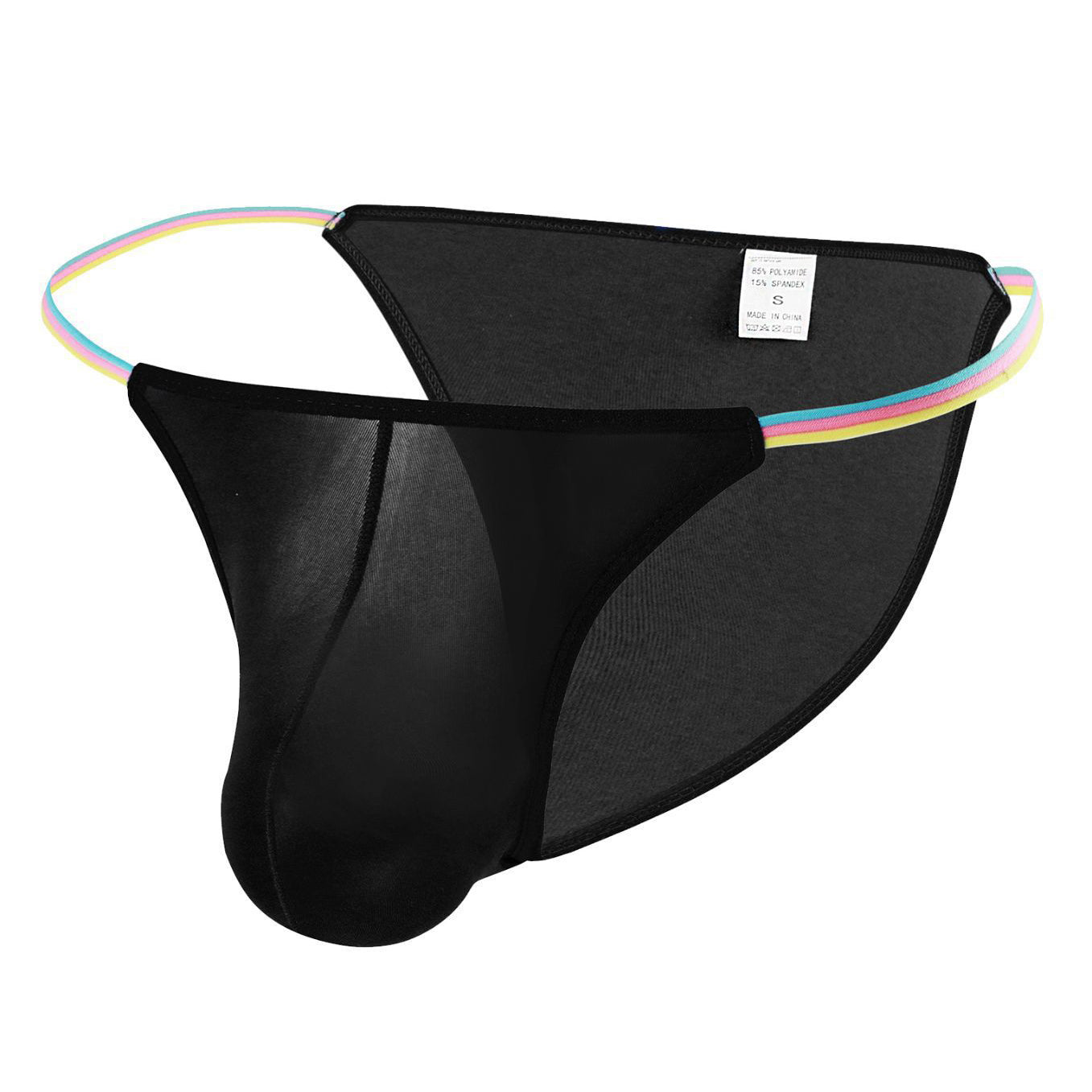 Multicolor Thin Ribbon Waist Ultra Sheer Low Rise Men's Briefs