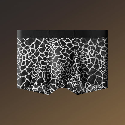 Wild Animal Texture Solid Waist Mesh Boxer Briefs