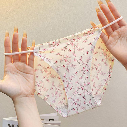 Thin String Waistband Ice-Silk Low-Rise Briefs