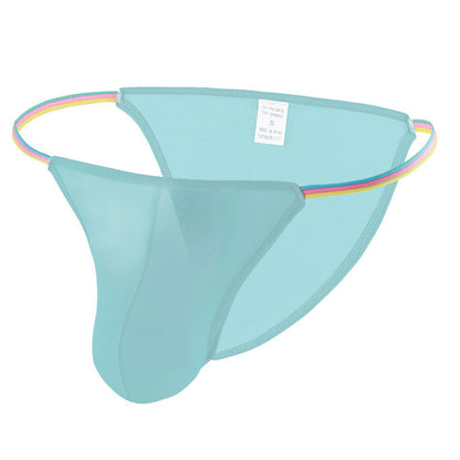 Multicolor Thin Ribbon Waist Ultra Sheer Low Rise Men's Briefs