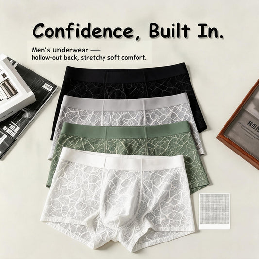QS Sexy Lace Mesh Boxer Briefs