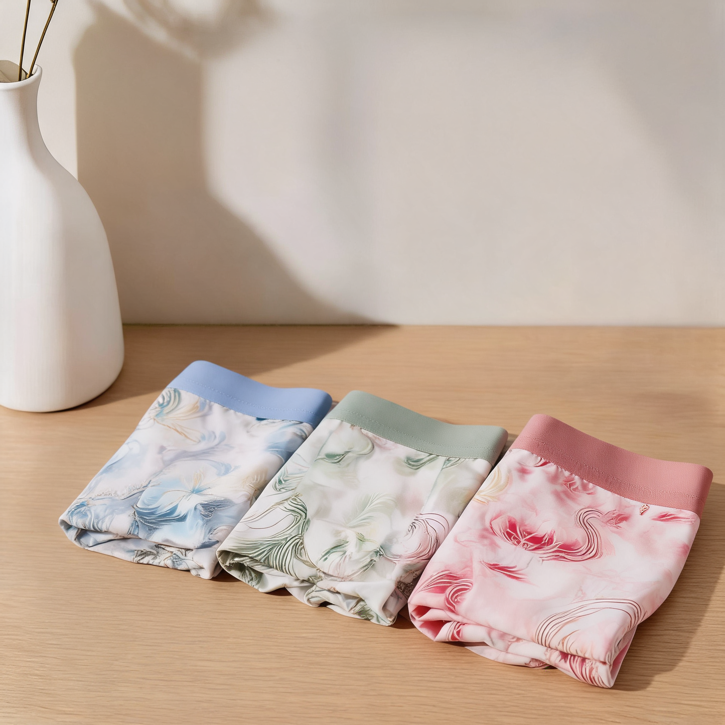 Gilded Floral Silky Men Boxers
