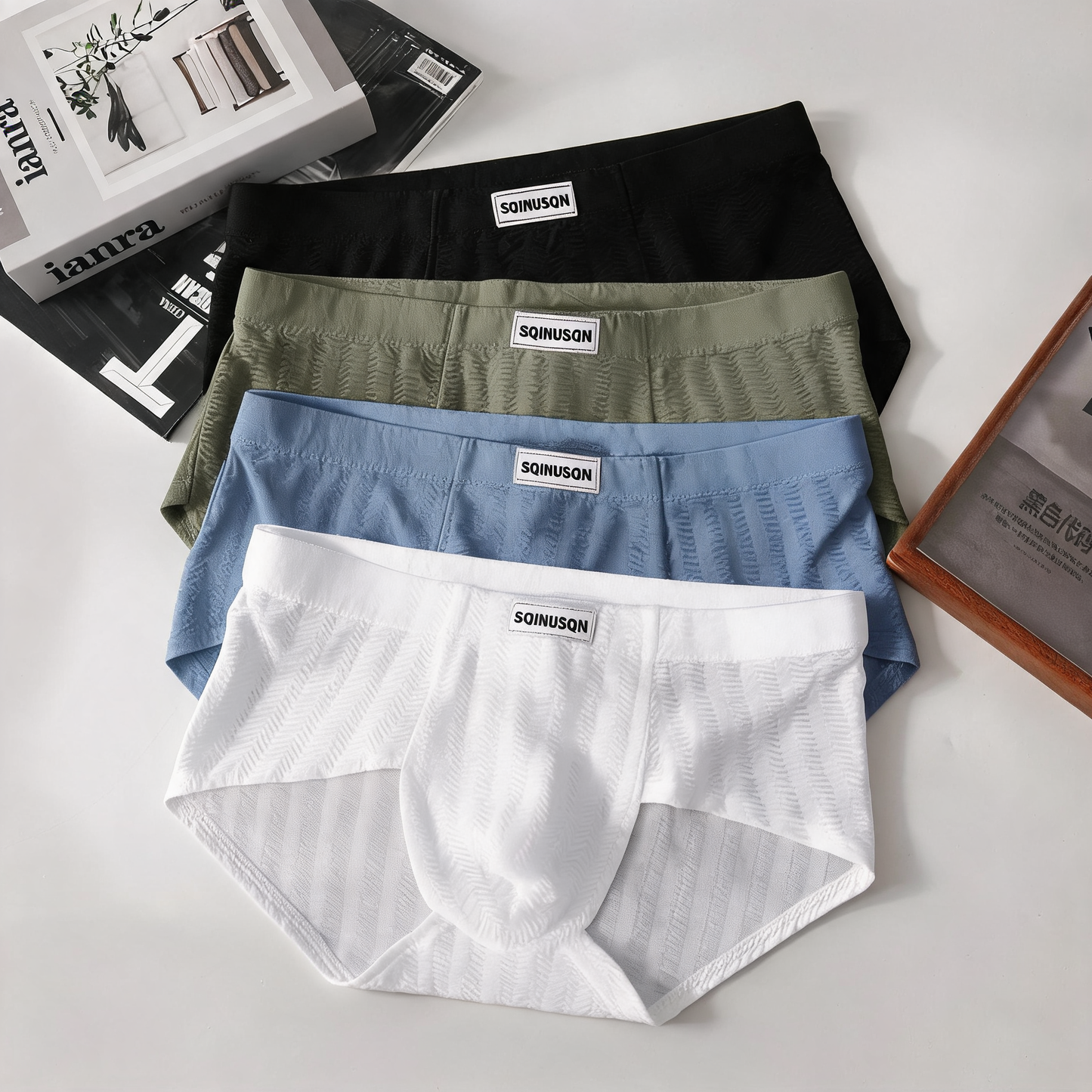 Embossed Texture Quick‑dry Boxer Briefs