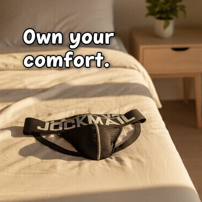 Letter Wide Waist Mesh Sport Jockstrap Underwear