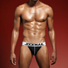 Letter Wide Waist Mesh Sport Jockstrap Underwear