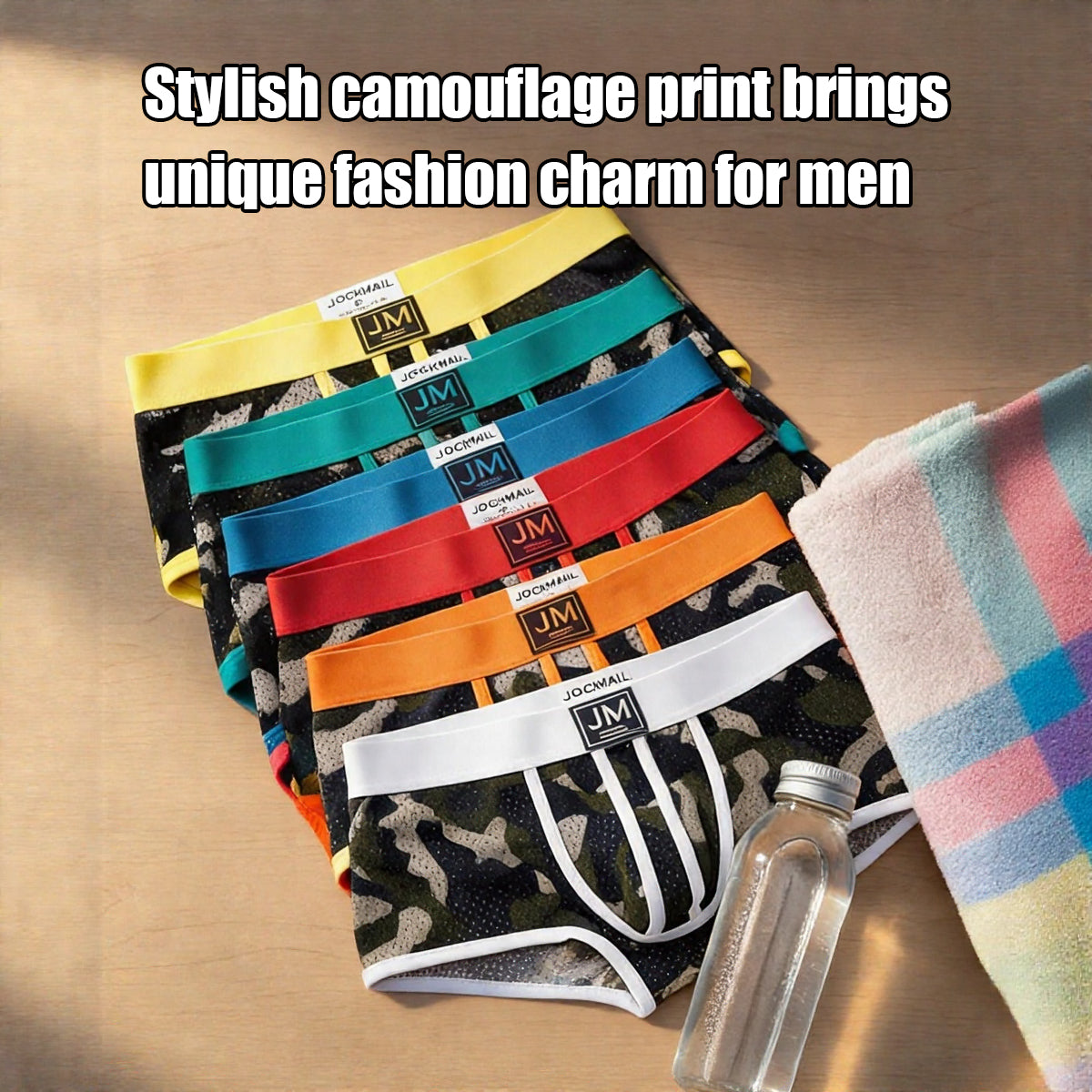 Camouflage Mesh Breathable Men’s Boxer Briefs