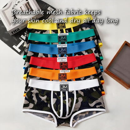 Camouflage Mesh Breathable Men’s Boxer Briefs