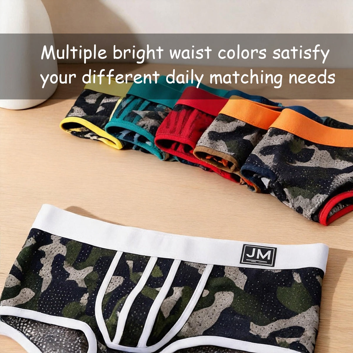 Camouflage Mesh Breathable Men’s Boxer Briefs