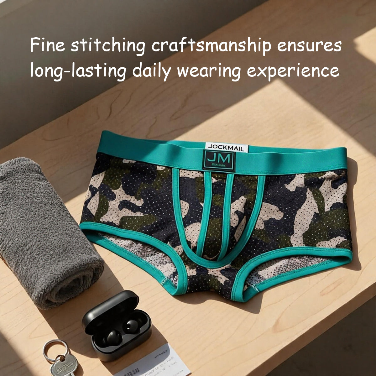 Camouflage Mesh Breathable Men’s Boxer Briefs