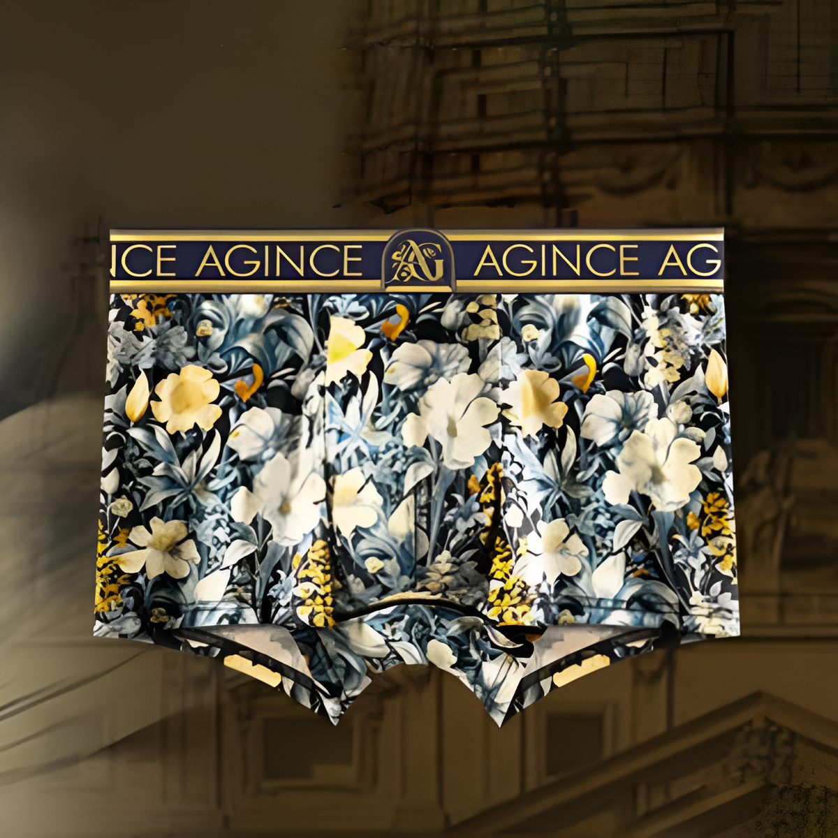 Luxurious Vintage Floral Print Men's Boxer Briefs