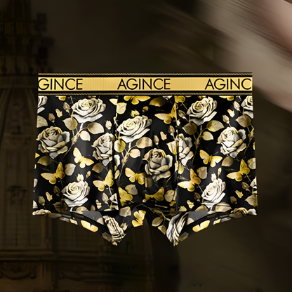 Luxurious Vintage Floral Print Men's Boxer Briefs
