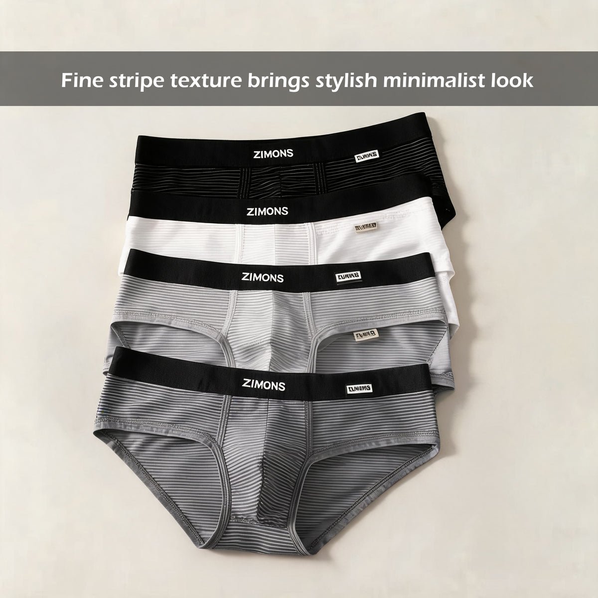 Men's Striped Texture Briefs