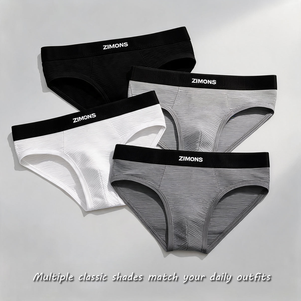 Men's Striped Texture Briefs