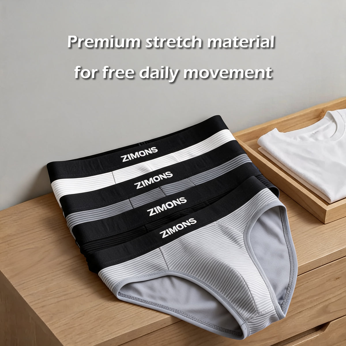 Men's Striped Texture Briefs