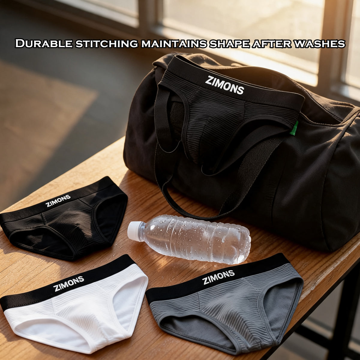 Men's Striped Texture Briefs